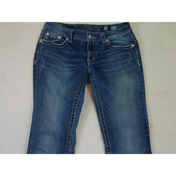 Miss Me Womens Boot Cut Denim Jeans Distresse Style JE8000BX Embellished Size 29 - Picture 14 of 16